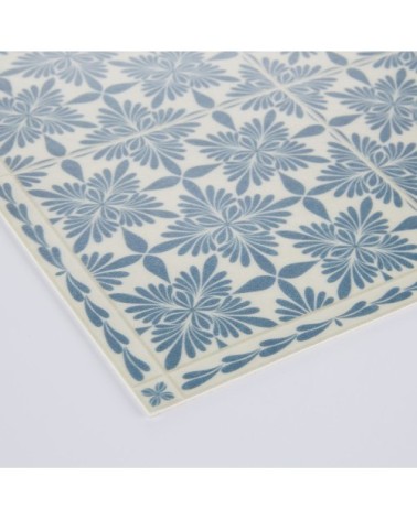 Tapis en vinyle à motifs bleus et blancs 50x80