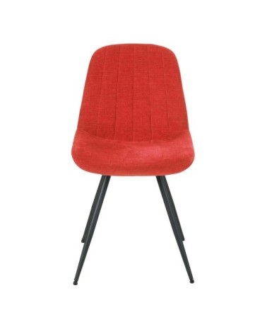 Chaise en velours orange sanguine et métal noir