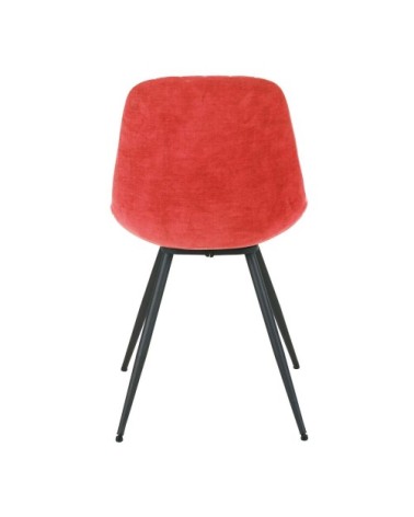 Chaise en velours orange sanguine et métal noir