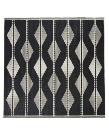 Tapis en polypropylène motifs graphiques noirs et écrus 270x270