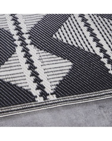 Tapis en polypropylène motifs graphiques noirs et écrus 270x270