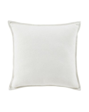 Coussin en polyester recyclé chenillé blanc 45x45