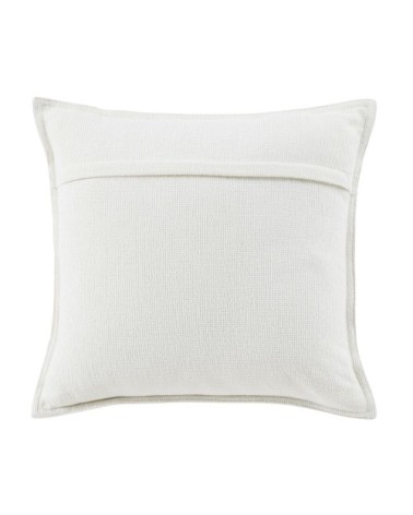 Coussin en polyester recyclé chenillé blanc 45x45