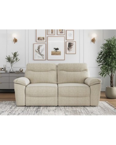 Canapé de relaxation électrique 3 places en tissu texturé 3d - beige