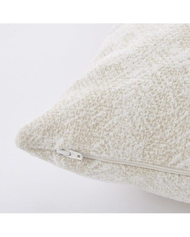 Coussin tissé jacquard écru 44x44