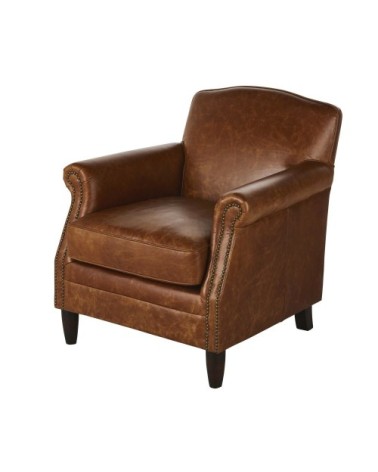 Fauteuil en cuir marron