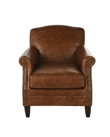 Fauteuil en cuir marron