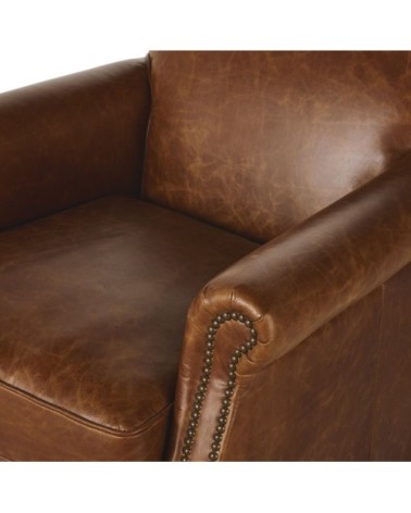 Fauteuil en cuir marron