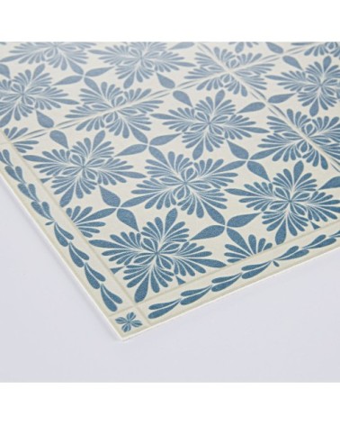 Tapis en vinyle à motifs bleus et blancs 60x199