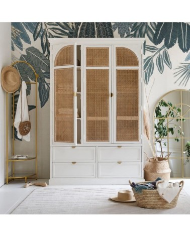 Miroir fenêtre en métal doré 90x140