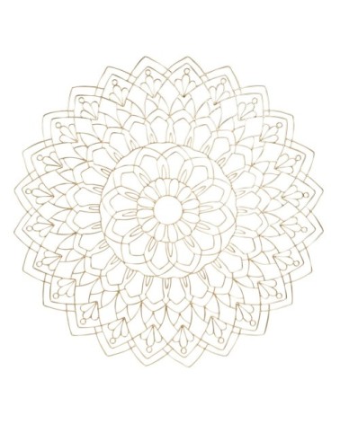 Déco murale mandala en fil de métal doré D80