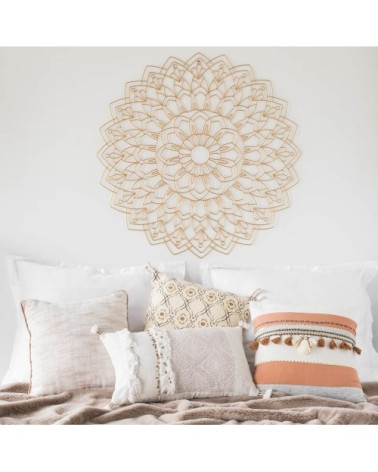 Déco murale mandala en fil de métal doré D80