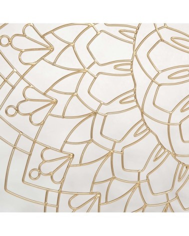 Déco murale mandala en fil de métal doré D80