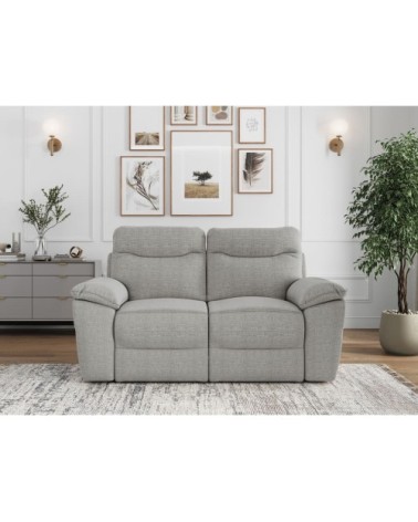Canapé de relaxation électrique 2 places tissu texturé 3d - gris clair