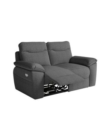 Canapé de relaxation électrique 2 places tissu texturé 3d - gris foncé