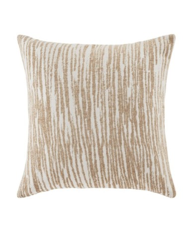 Coussin réversible en polyester recyclé tissé jacquard écru et beige 45x45