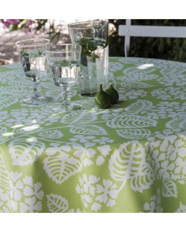 Nappe enduite ovale 160 x 200 cm vert