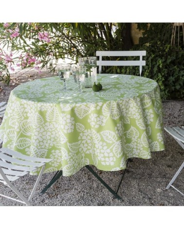 Nappe enduite ovale 160 x 200 cm vert