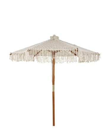 Parasol 2x2m en macramé beige