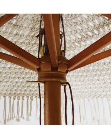 Parasol 2x2m en macramé beige