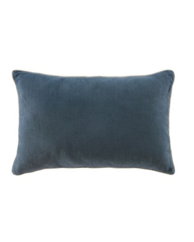 Coussin en coton bleu marine et lurex doré 40x60
