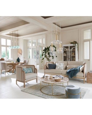 Coussin en coton bleu marine et lurex doré 40x60