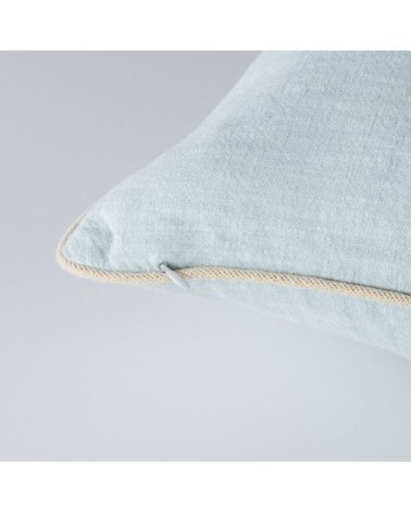 Coussin en coton bleu et doré 45x45