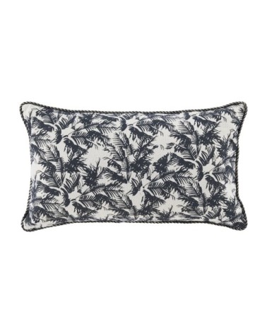 Coussin en coton beige, noir et doré imprimé à paillettes 30x50