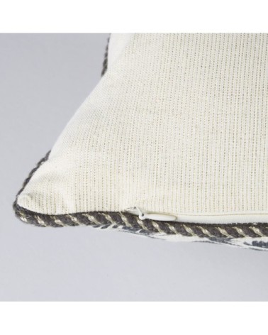 Coussin en coton beige, noir et doré imprimé à paillettes 30x50