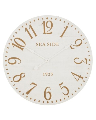 Horloge gravée beige, blanche et marron D90