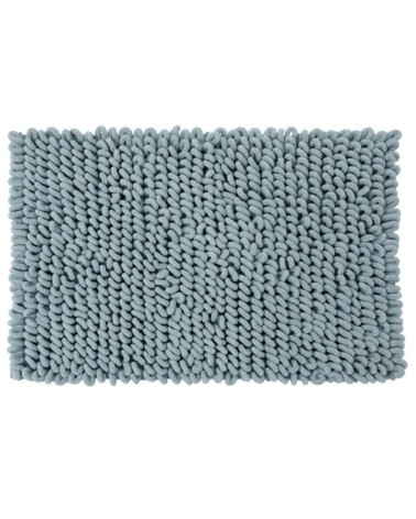Tapis en coton et polyester recyclé à bouclettes bleues 60x90
