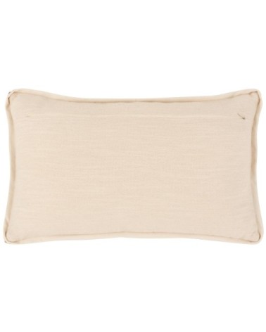 Housse de coussin motif floral brodé blanc et vert kaki 30x50