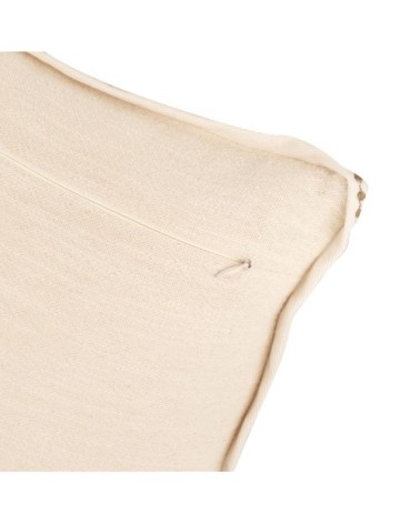 Housse de coussin motif floral brodé blanc et vert kaki 30x50