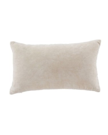 Coussin en velours de coton écru et broderies dorées 30x50