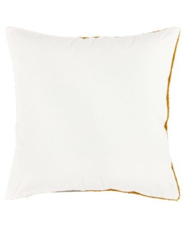 Housse de coussin tuftée écrue et ocre 40x40