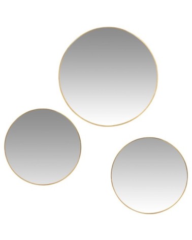 Miroirs rond en métal doré (x3) D28