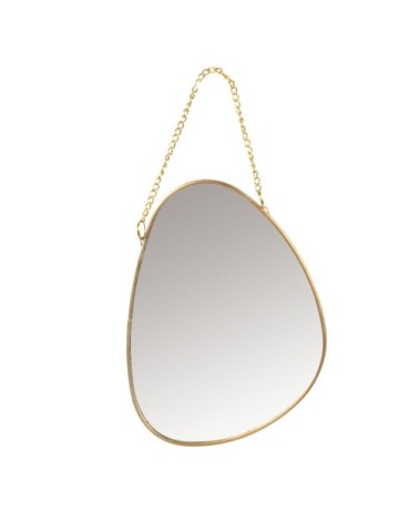 Miroir organique à suspendre en métal doré 10x13