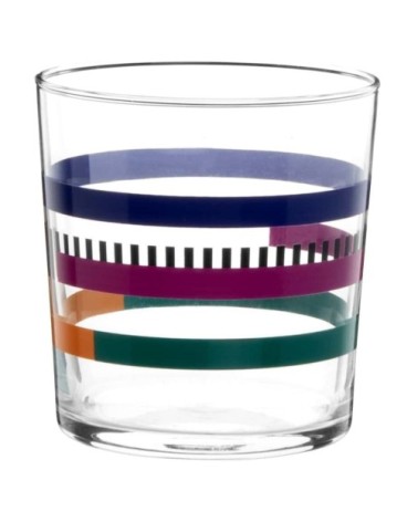 Gobelet en verre motifs graphiques multicolores