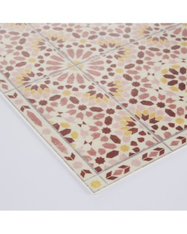Tapis en vinyle motifs carreaux de ciment multicolores 50x80