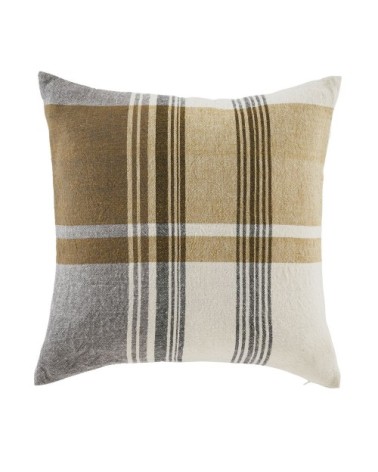 Coussin en coton imprimé caramel 45x45