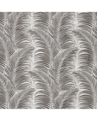 Rideau à oeillets aux motifs palmes polyester gris anthracite 250x145