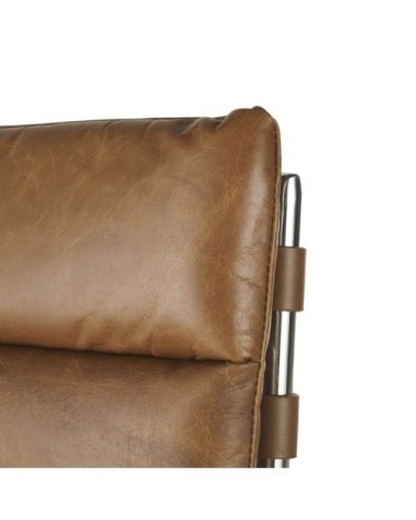 Chaise en cuir de vachette matelassé marron
