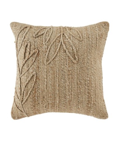 Coussin en jute et en coton beige 45x45