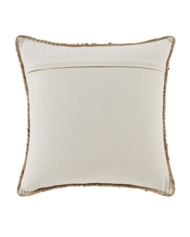Coussin en jute et en coton beige 45x45
