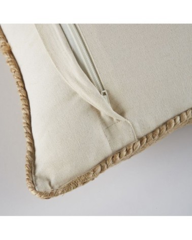 Coussin en jute et en coton beige 45x45