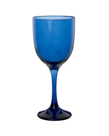 Verre à pied en verre bleu