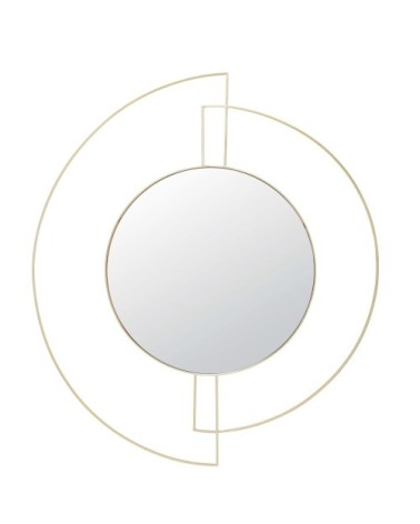 Miroir asymétrique en métal doré 117x109