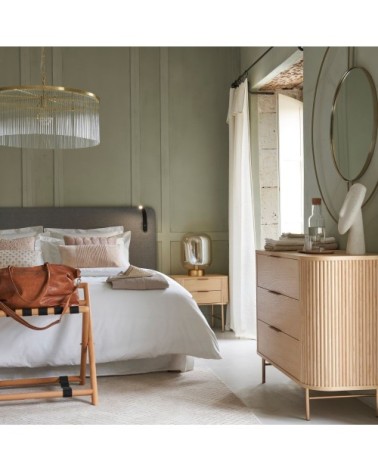 Miroir asymétrique en métal doré 117x109