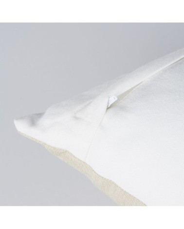 Coussin en coton écru imprimé 45x45