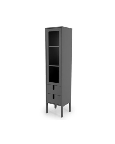 Armoire colonne design style moderne en bois gris